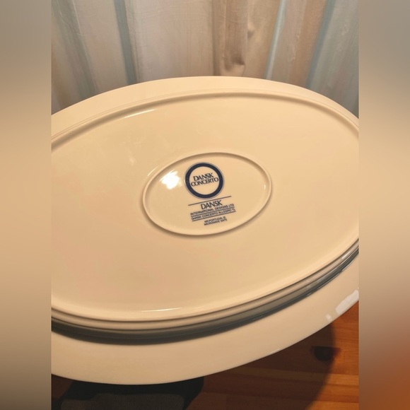 Dansk Concerto Portugal 16" Oval Platter Ceramic Blue White Servewear Traditiona - Picture 11 of 13